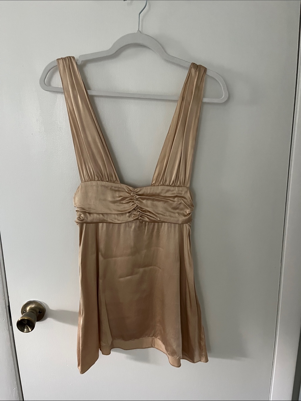 Two Bodies New York 100% Silk Plunge Mini Dress — image 3 of 8